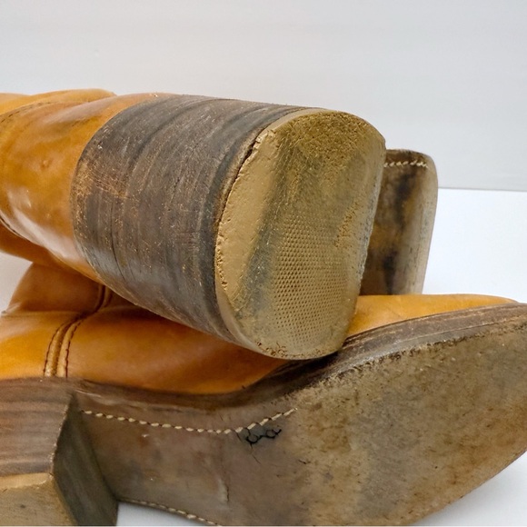 Vintage Frye 2556 Campus Boots Cognac Leather USA Made Black Label MENS Sz 9 D - Picture 12 of 14